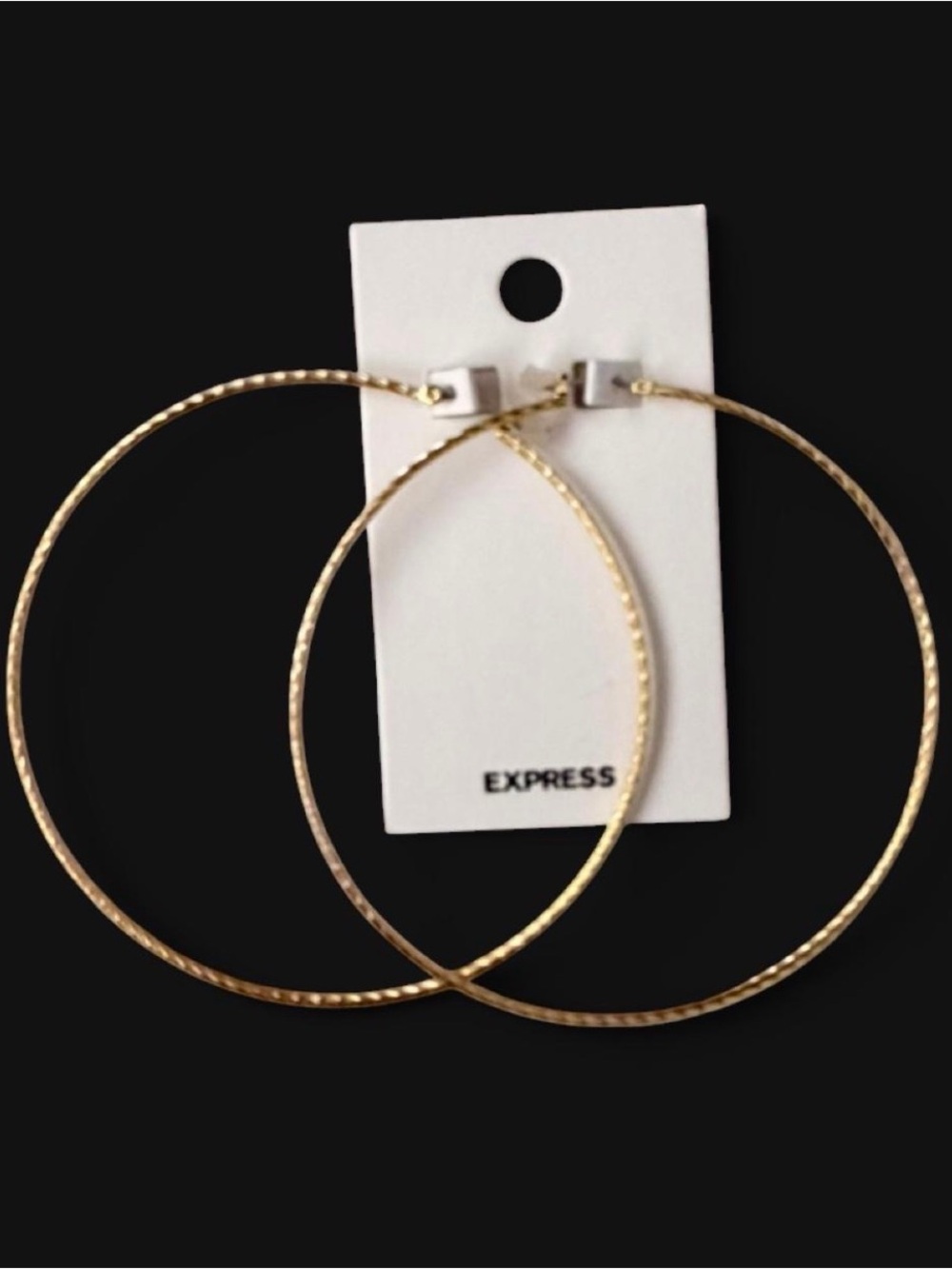 Express Gold Textured Large Hoop Earrings